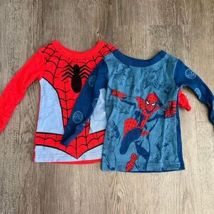 Spider-Man Toddler Pajama Top 2 Pack Bundle